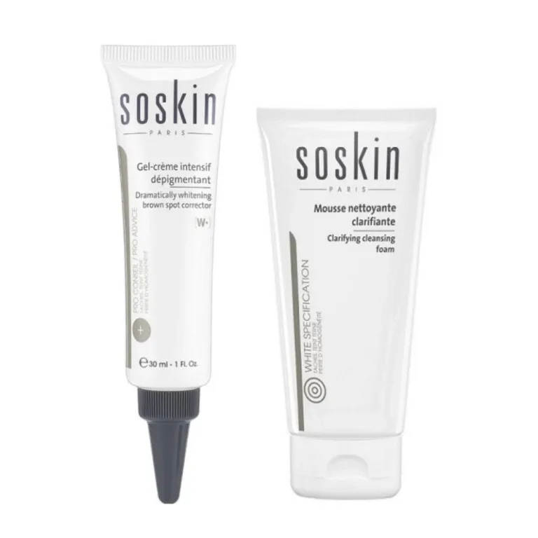 Soskin Gel-Crème Intensif Dépigmentant 30ml = Soskin Mousse Nettoyante 30ml Offerte